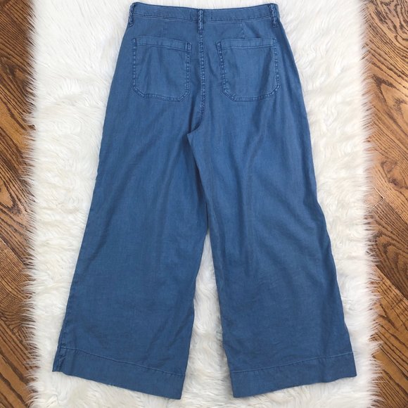 Anthropologie Blue Wide Leg Pants - Picture 10 of 16
